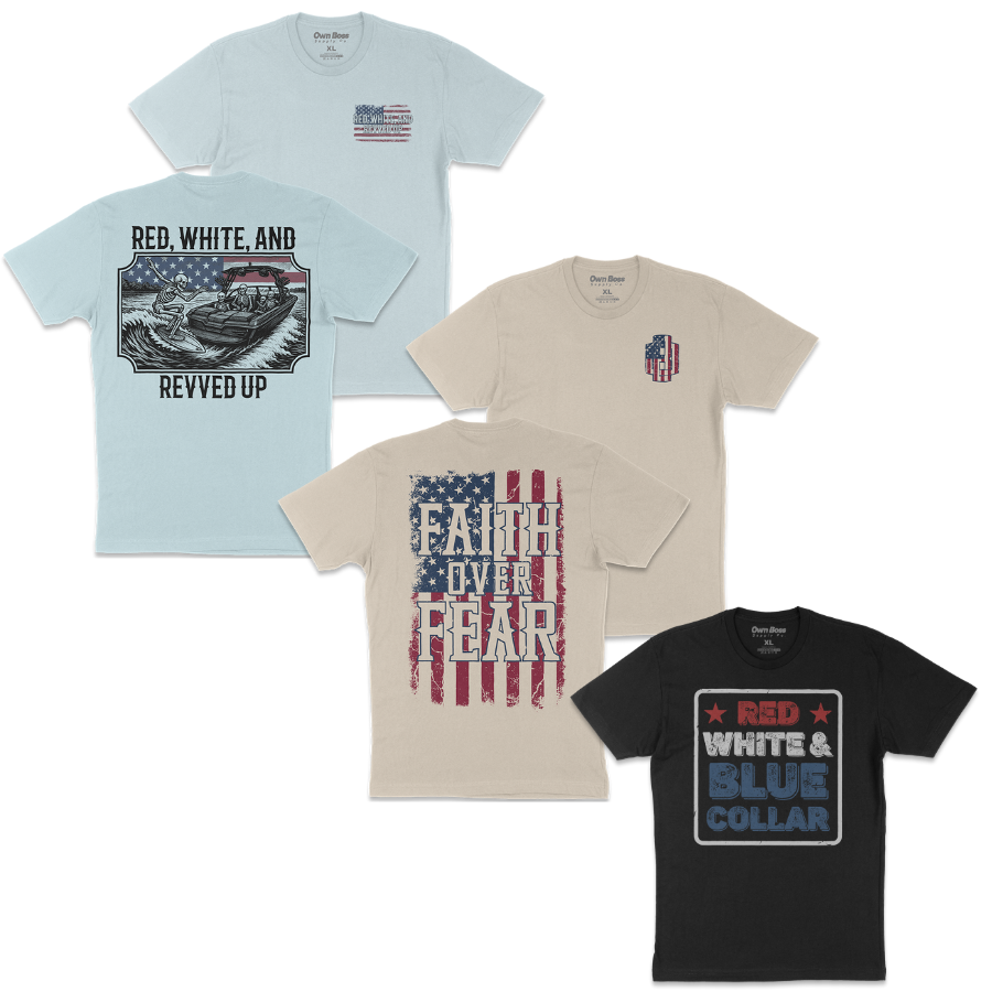 Red, White, and Blue Collar Tee Bundle