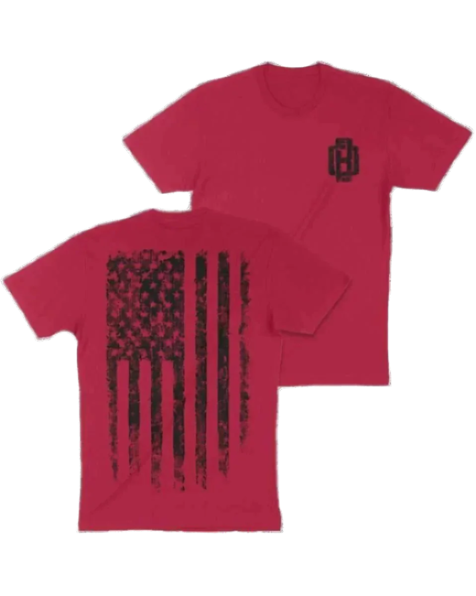 Red Distressed Flag Tee