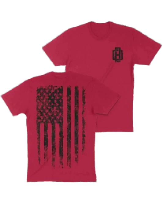 Red Distressed Flag Tee