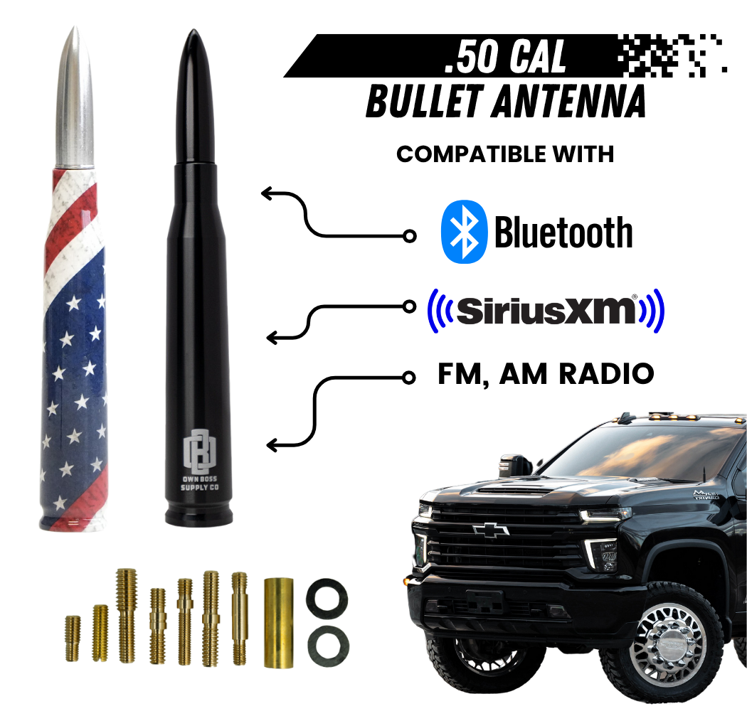 .50 CAL Bullet Antenna W/ Adapters
