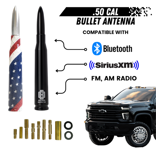 .50 CAL Bullet Antenna W/ Adapters