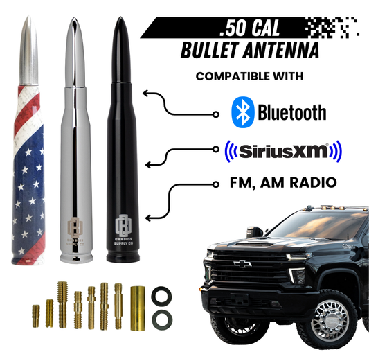 .50 CAL Bullet Antenna W/ Adapters