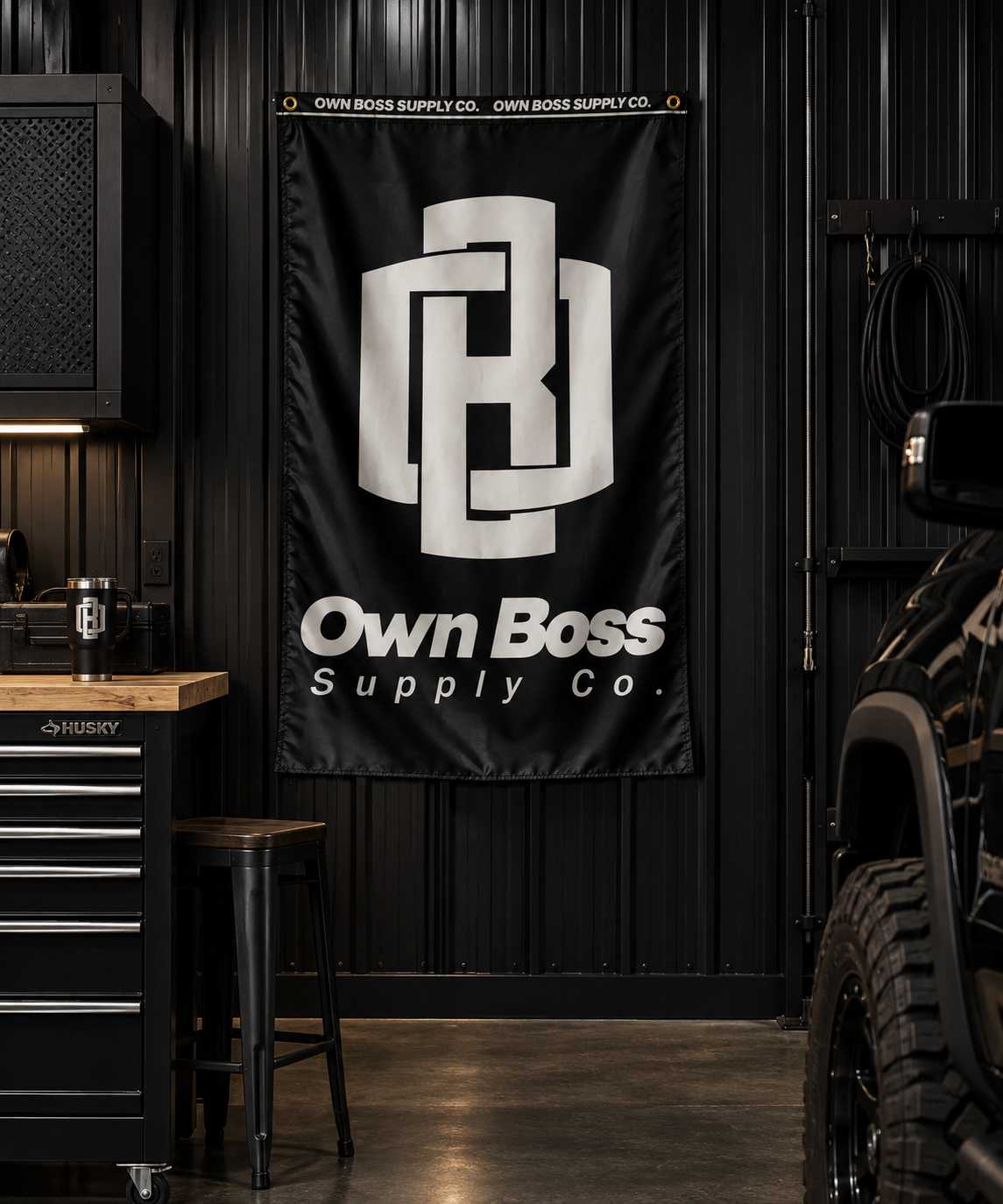 Own Boss Garage Flag