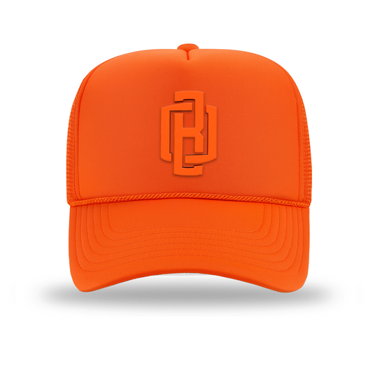 Orange Emblem Foam Trucker